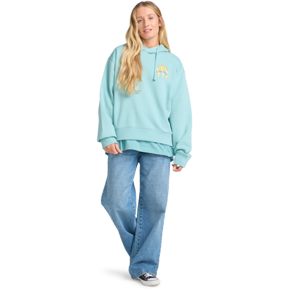 2025 Billabong Womens Ready And Set Pullover Hoodie EBJSF00184 - Misty Blue